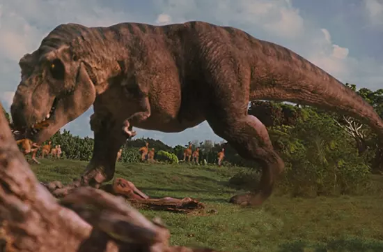 Tyrannosaurus rex t�pl�lkoz�s k�zben, Jurassic Park